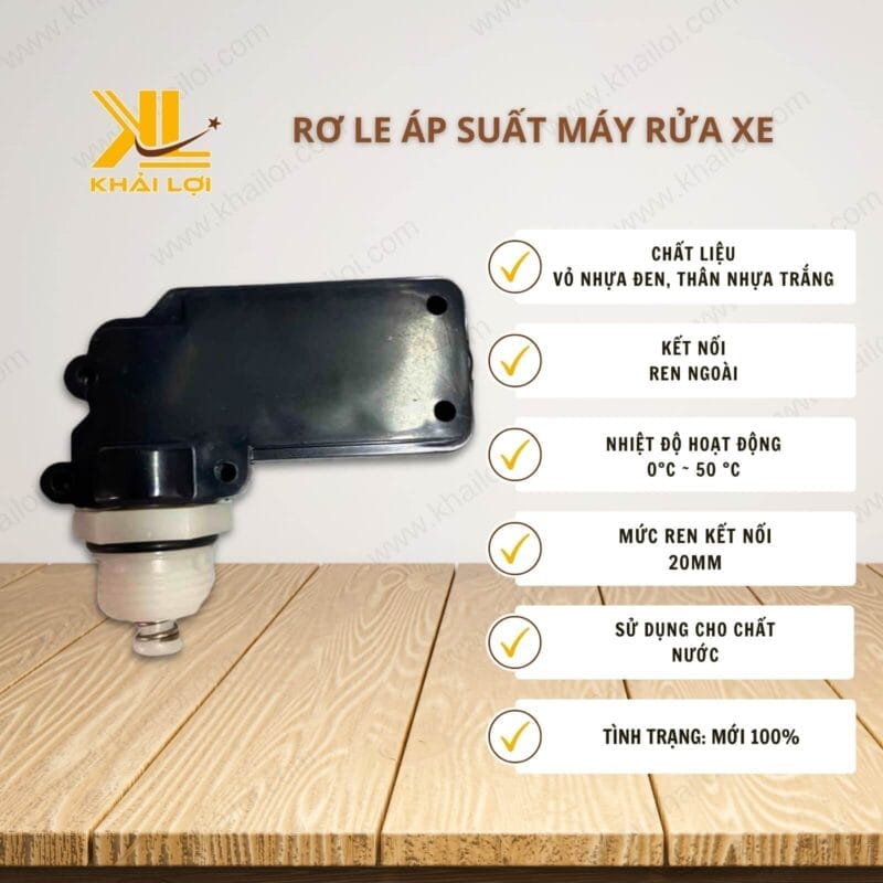 Thông số kỹ thuật Rơ Le Áp Suất Rửa Xe của Vật tư công nghiệp Khải Lợi.