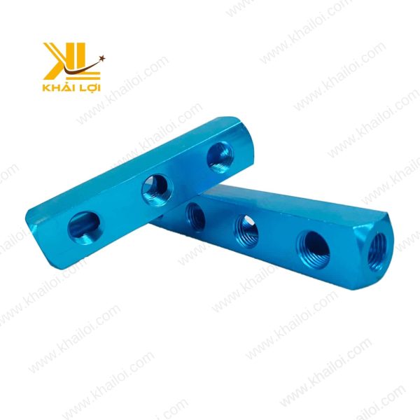 Thanh ngang khớp nối nhanh khí nén với bề mặt gia công tinh xảo.