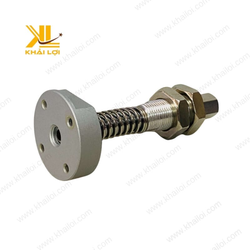 Ty dài lò xo gắn đế núm hút đĩa lớn SMC - ảnh góc nghiêng làm nổi bật cấu tạo lò xo và đế.