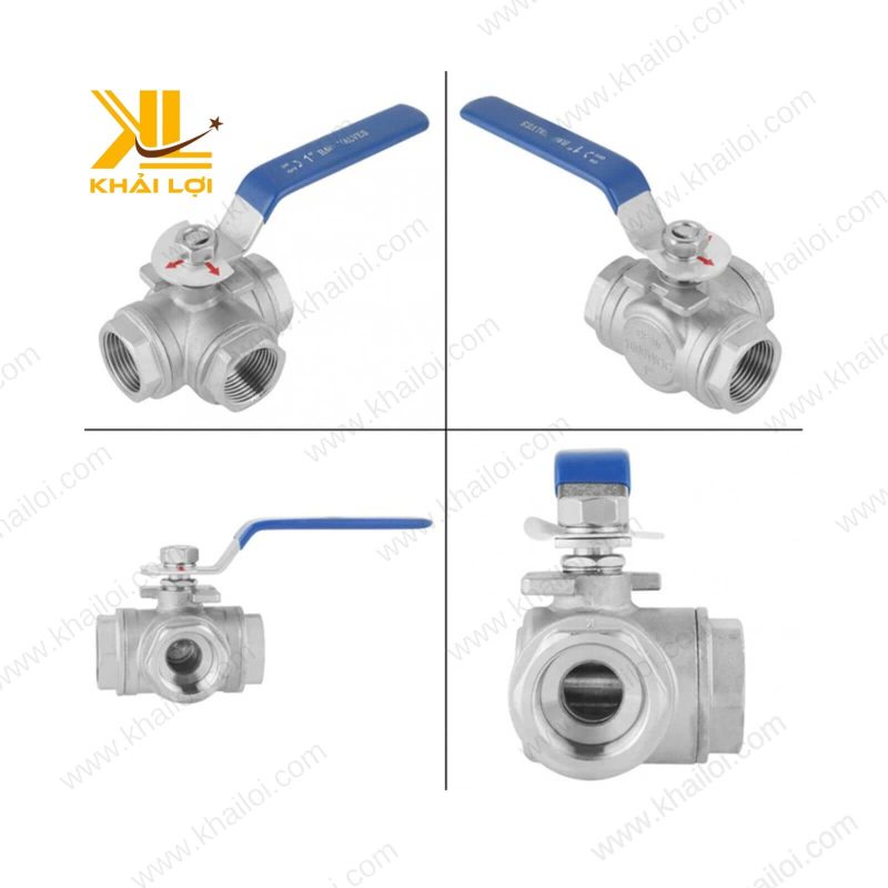 Tay gạt vận hành bằng thép không gỉ chắc chắn của van bi ba ngã inox 304.