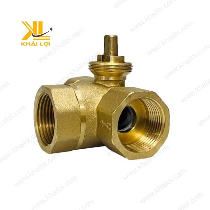 Van bi điện thau 3 ngã ren kết nối.