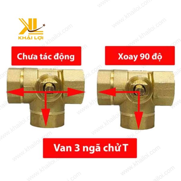 Van bi điện thau 3 ngã chịu áp suất cao.