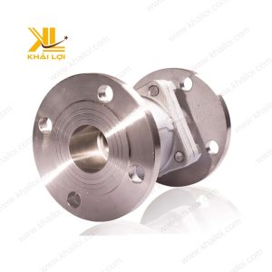 Van bi inox 304 mặt bích KITZ trên nền trắng, nổi bật thân inox.