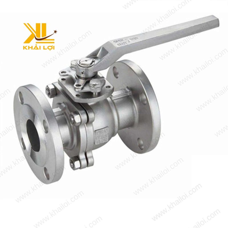 Hình ảnh thực tế lắp đặt van bi inox 304 mặt bích KITZ.