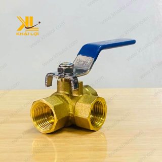 Van bi 3 ngã kiểu L, kết nối ống 17mm, chịu áp suất 20 kg/cm².