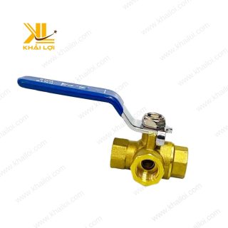 Cận cảnh Van Bi Tay Gạt 3 Ngã Thau, ren 13mm, tay gạt dễ dùng.