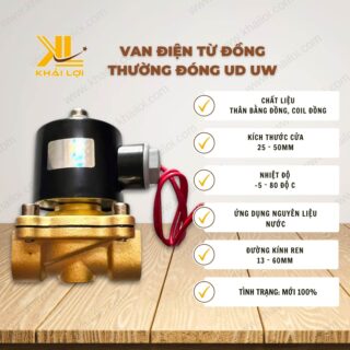 Thông số kỹ thuật "Van điện từ đồng UD UW" của vật tư công nghiệp Khải Lợi