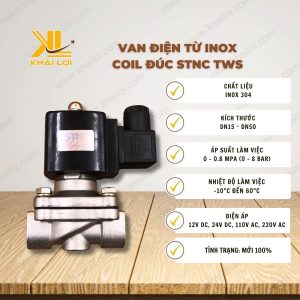 Thông số kỹ thuật Van điện từ inox coil đúc STNC TWS.