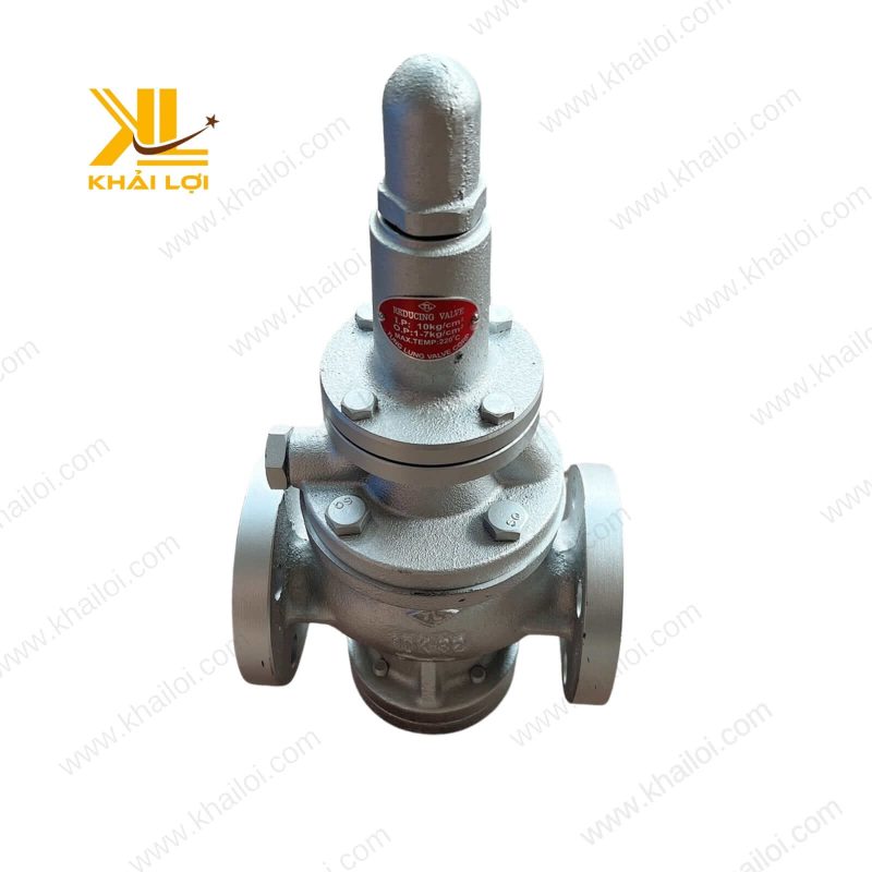 Hình ảnh thực tế của van giảm áp hơi nóng gang TL-12 khi sử dụng trong hệ thống công nghiệp.