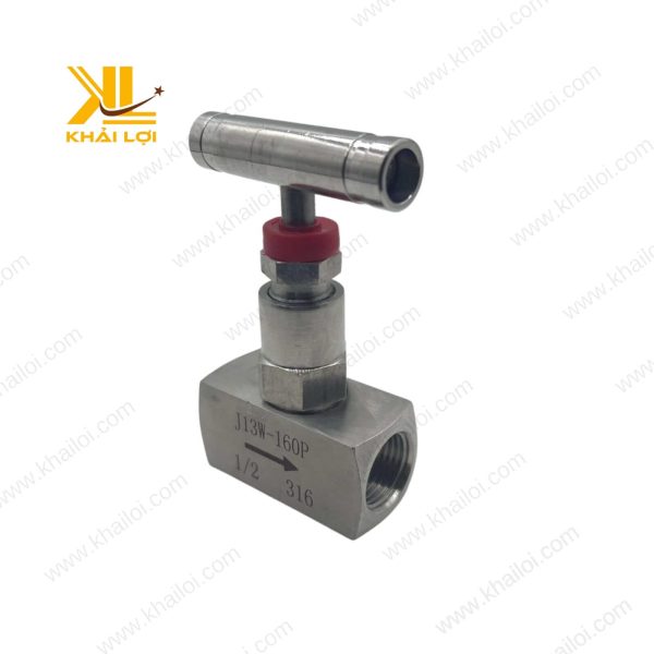 Van Kim Inox Tay Ngang với ống inox, kết nối chắc chắn.