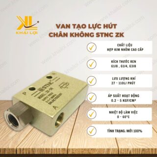 Thông số kỹ thuật Van Tạo Lực Hút Chân Không STNC ZK của Vật tư công nghiệp Khải Lợi.