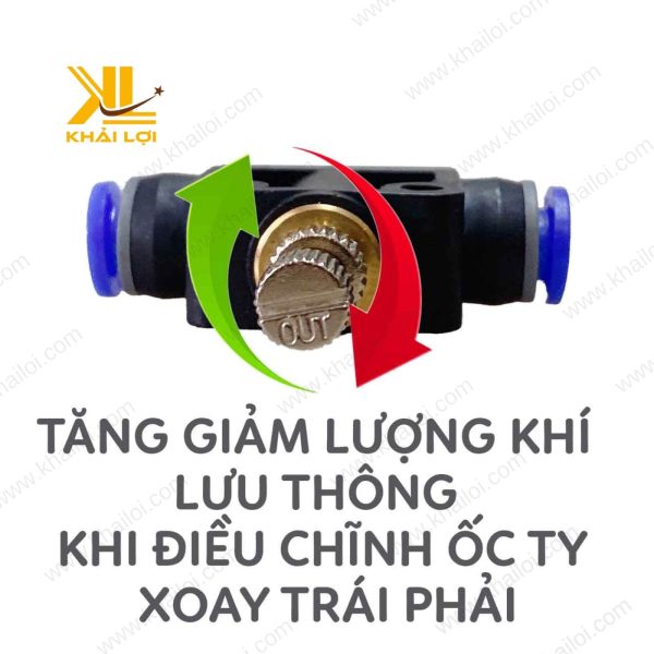 Cận cảnh núm điều chỉnh của van SA, dễ thao tác.