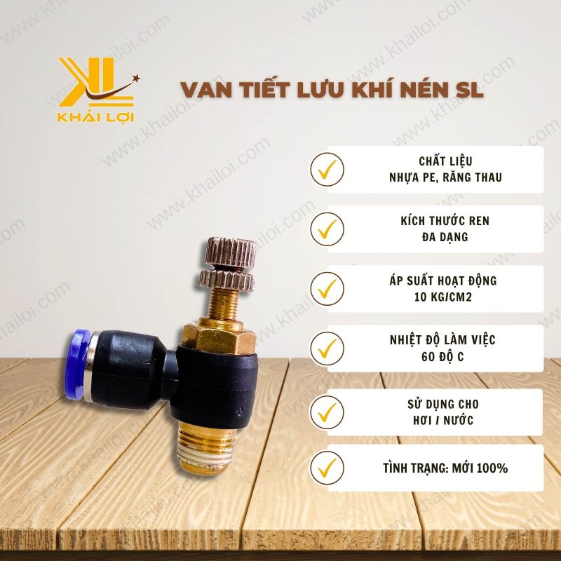Thông số kỹ thuật của Van Tiết Lưu Khí Nén SL.