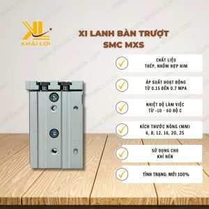 Thông số kỹ thuật Xy lanh bàn trượt SMC MXS của Vật tư công nghiệp Khải Lợi