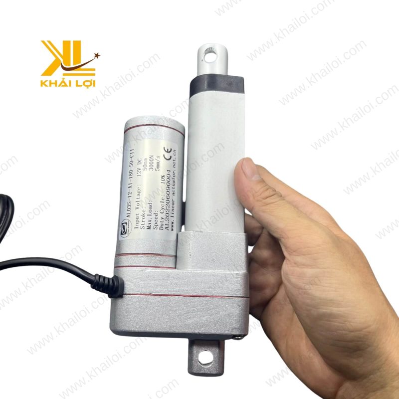 Cận cảnh xi lanh điện AL03 với chất liệu hợp kim nhôm bền bỉ.