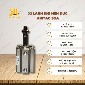 Thông số kỹ thuật Xi Lanh Khí Nén Đúc Airtac SDA của Vật Tư Công Nghiệp Khải Lợi.