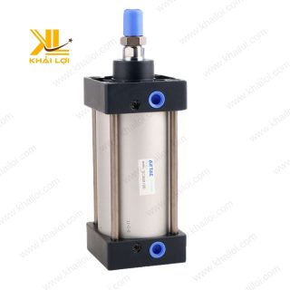 Cận cảnh Xi Lanh Airtac SC, thân nhôm, đế vuông, đệm khí điều chỉnh.