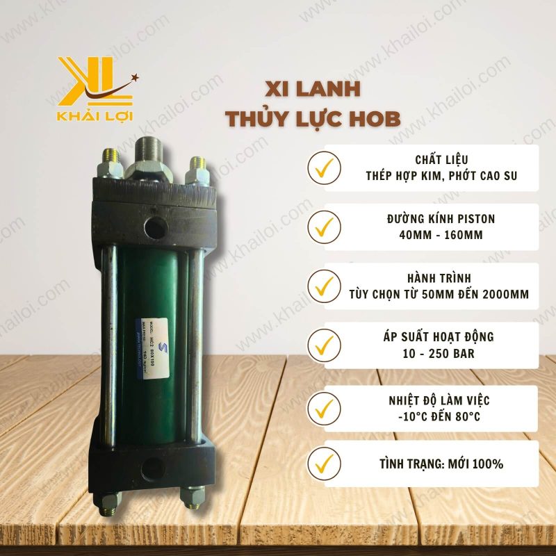 Thông số kỹ thuật: Xi lanh thủy lực HOB của Vật Tư Công Nghiệp Khải Lợi.