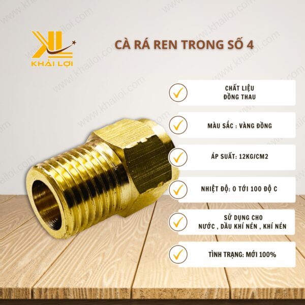 Thông số kỹ thuật "Cà Rá Ren Trong Số 4" của Vật tư công nghiệp Khải Lợi