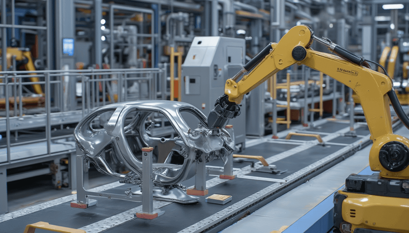 Xi lanh khí nén STNC được sử dụng trong dây chuyền lắp ráp cửa ô tô, giúp đảm bảo chuyển động chính xác và đồng đều