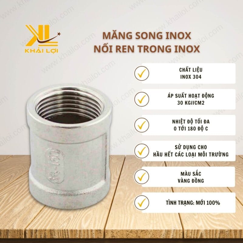 Thông số kỹ thuật Măng song inox của Vật tư công nghiệp Khải Lợi