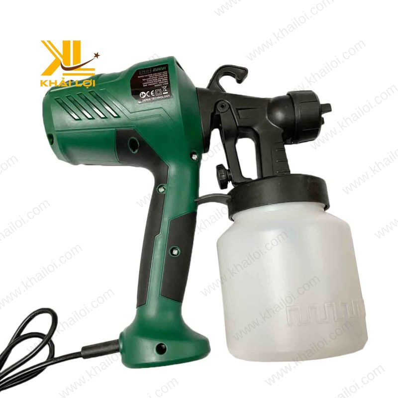 Súng sơn điện - hiển thị sản phẩm khi sử dụng để phun sơn lên bề mặt.