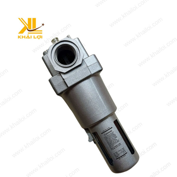Cận cảnh chi tiết đầu nối ren của Bình Dầu Khí Nén SKP SAL, phù hợp với hệ thống khí nén.