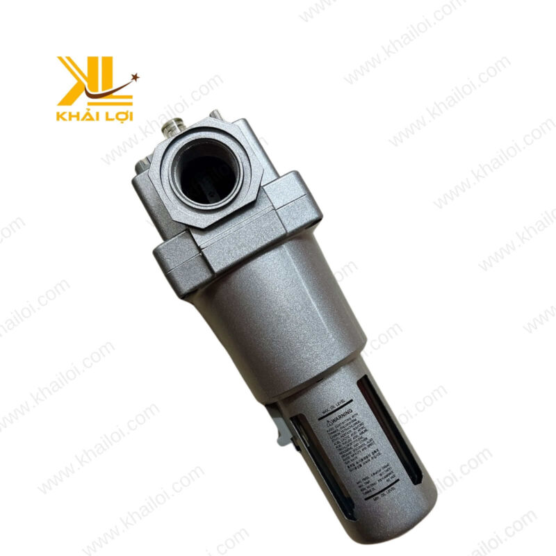 Cận cảnh chi tiết đầu nối ren của Bình Dầu Khí Nén SKP SAL, phù hợp với hệ thống khí nén.