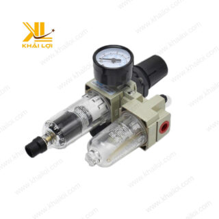 Bộ lọc đôi khí nén AC với bình lọc và van điều áp từ thương hiệu Vật tư công nghiệp Khải Lợi.