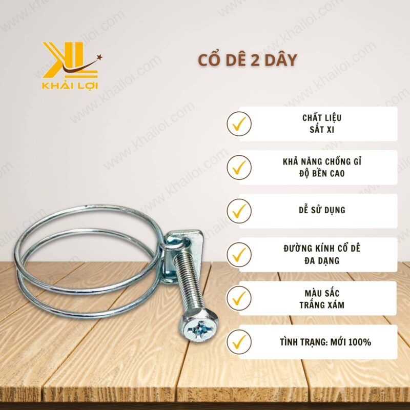 Thông số kỹ thuật "Cổ Dê 2 Dây" của Vật Tư Công Nghiệp Khải Lợi.