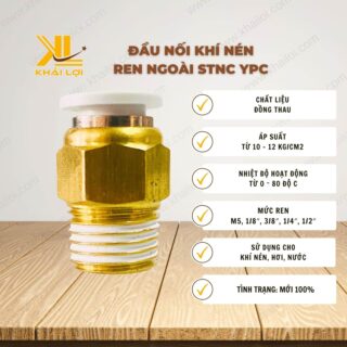 Thông số kỹ thuật "Đầu nối khí nén STNC YPC" của Vật tư công nghiệp Khải Lợi.
