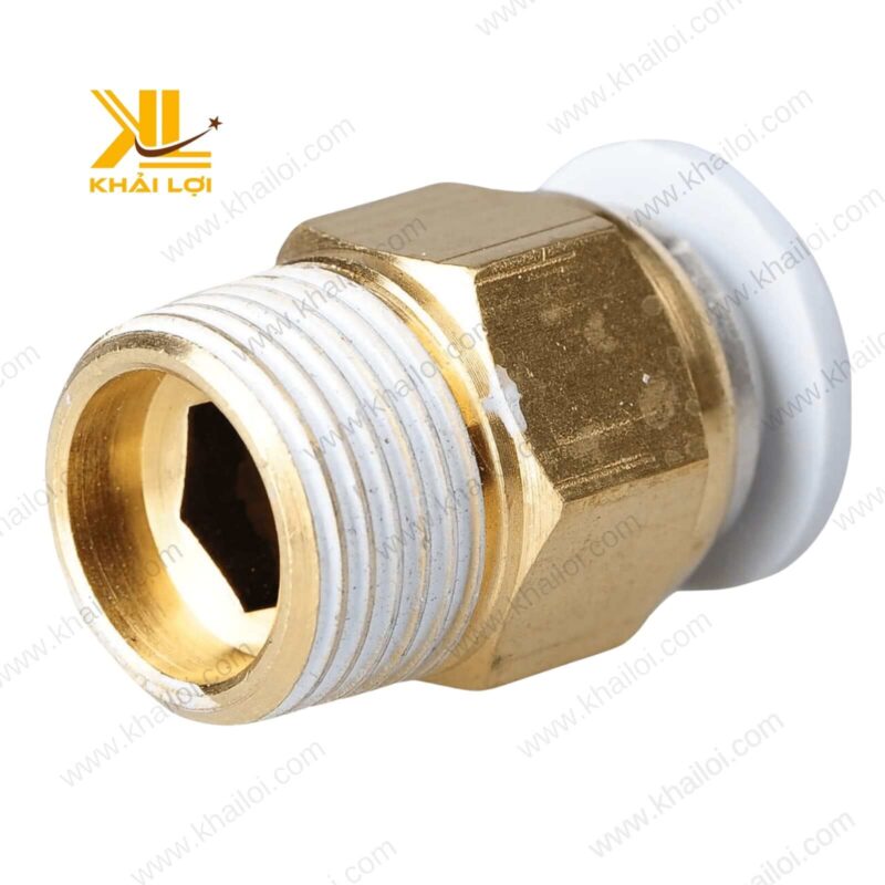 Sản phẩm đầu nối khí nén STNC YPC với cấu tạo vòng khoe giữ ống chắc chắn, đảm bảo an toàn kết nối.