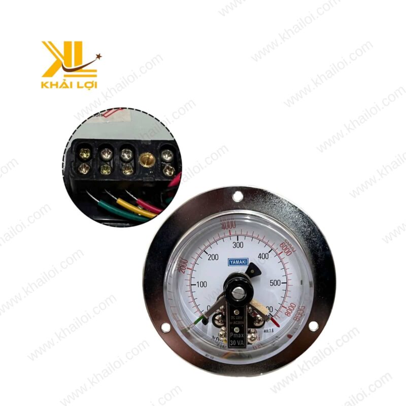 Đồng hồ đo áp suất YAMAKI 3 kim mặt Y100 thiết kế hiện đại.