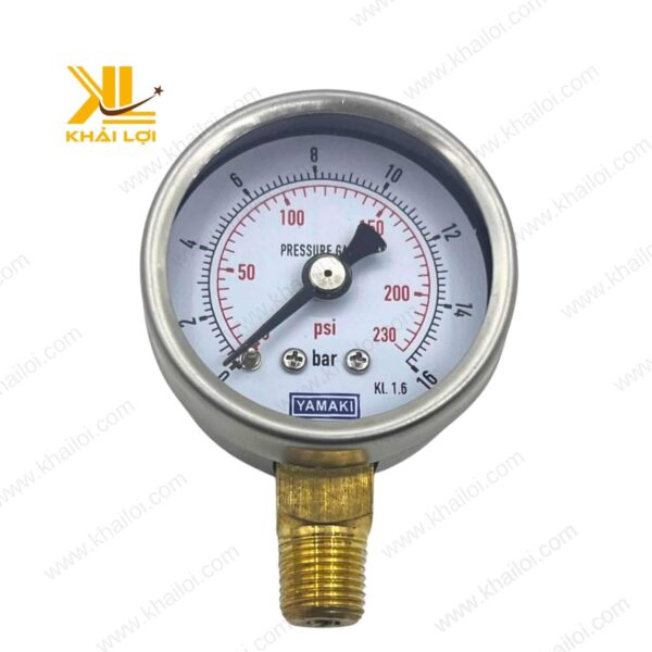 Đồng hồ đo áp suất YAMAKI mặt 40mm với chất liệu inox cao cấp.