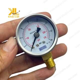 Vỏ inox chống ăn mòn của đồng hồ hơi YAMAKI mặt 40mm.