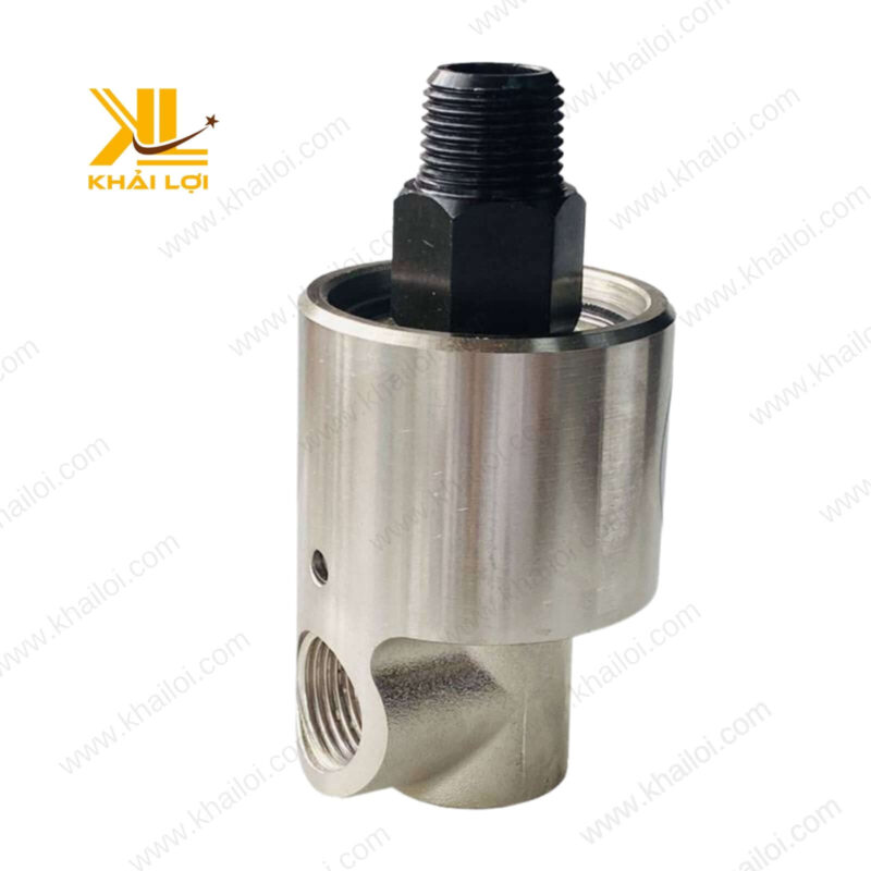 Hình ảnh thực tế khớp nối xoay khí nén SKP SRJ trong hệ thống khí nén công nghiệp.