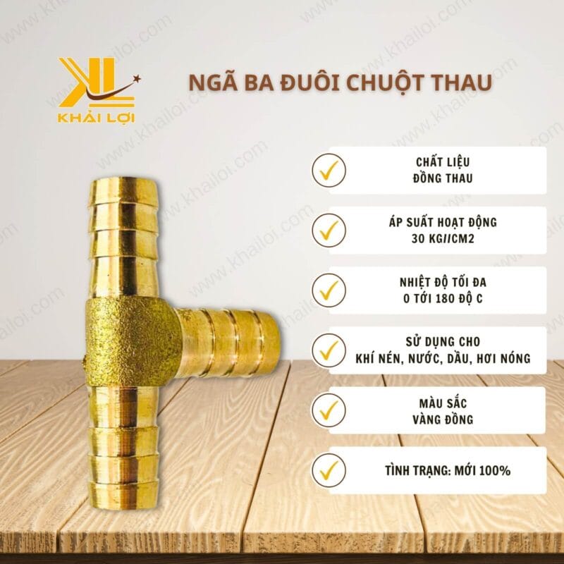 Thiết kế tiêu chuẩn của Ngã Ba Đuôi Chuột Thau từ thương hiệu Vật tư công nghiệp Khải Lợi.