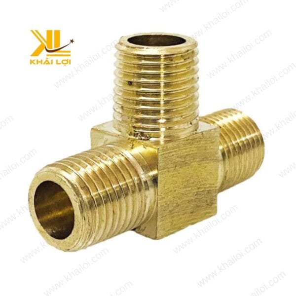 Nối Thau Ba Ngã Ren Ngoài với bề mặt sáng bóng và chống ăn mòn.