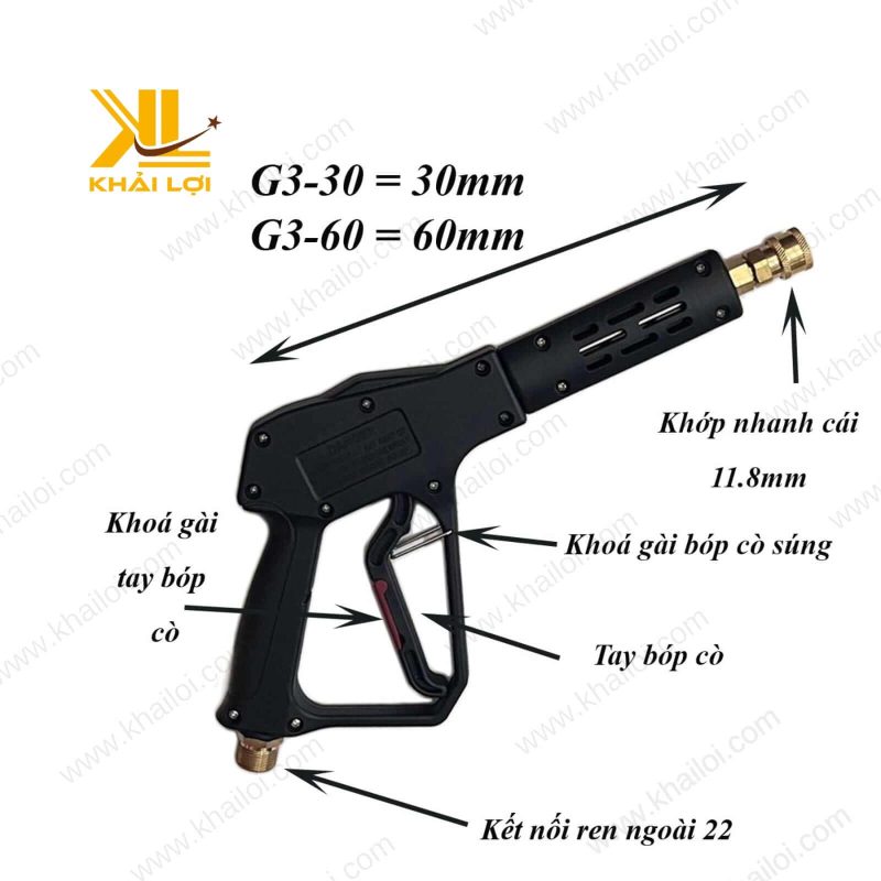 Thiết kế nhựa ABS bền bỉ của Súng Xịt Rửa Xe