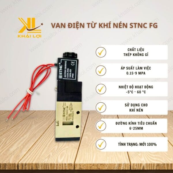 Thông số kỹ thuật Van Điện Từ Khí Nén STNC FG của Vật tư công nghiệp Khải Lợi.