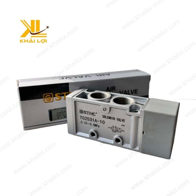 Cận cảnh chi tiết cấu tạo của Van Kích Hơi Khí Nén STNC TG với chất liệu thép chống ăn mòn.