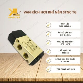 Thông số kỹ thuật Van Kích Hơi Khí Nén STNC TG của Vật tư công nghiệp Khải Lợi, phù hợp với các hệ thống khí nén công nghiệp.