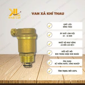 Thông số kỹ thuật Van xả khí của Vật tư công nghiệp Khải Lợi.