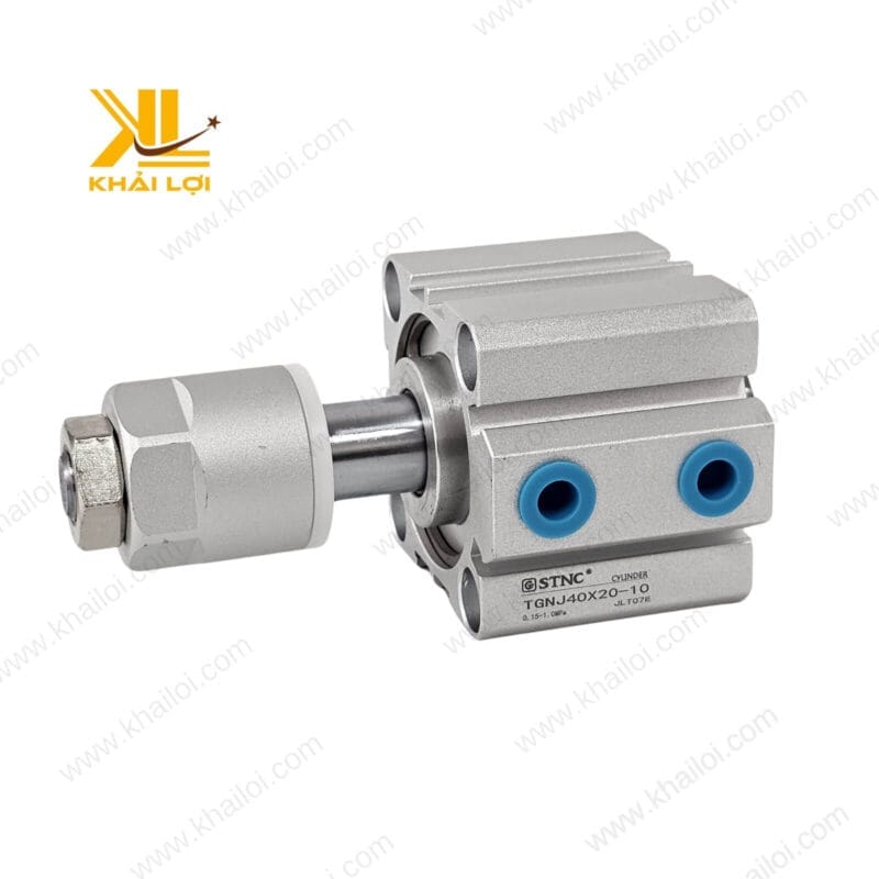Cận cảnh phần thân của Xi lanh Compact Hai Đầu STNC TGND TGNJ với bề mặt được gia công mịn màng.