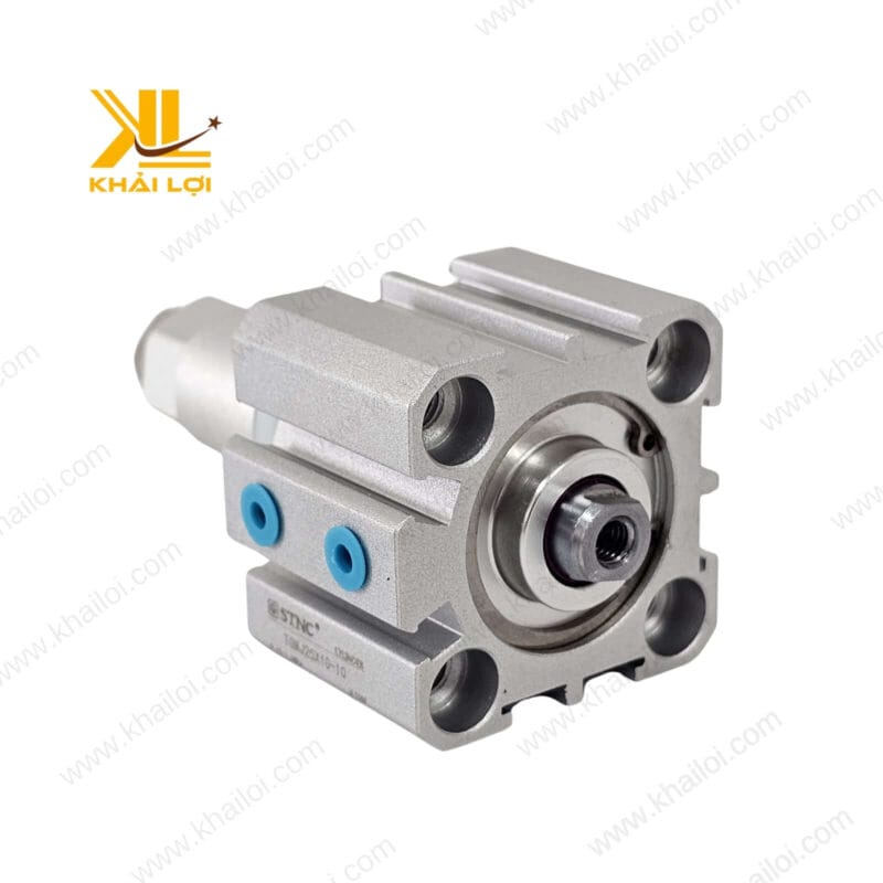 Hình ảnh chi tiết cổng kết nối khí nén của Xi lanh Compact Hai Đầu STNC TGND TGNJ giúp kết nối nhanh chóng và dễ dàng.