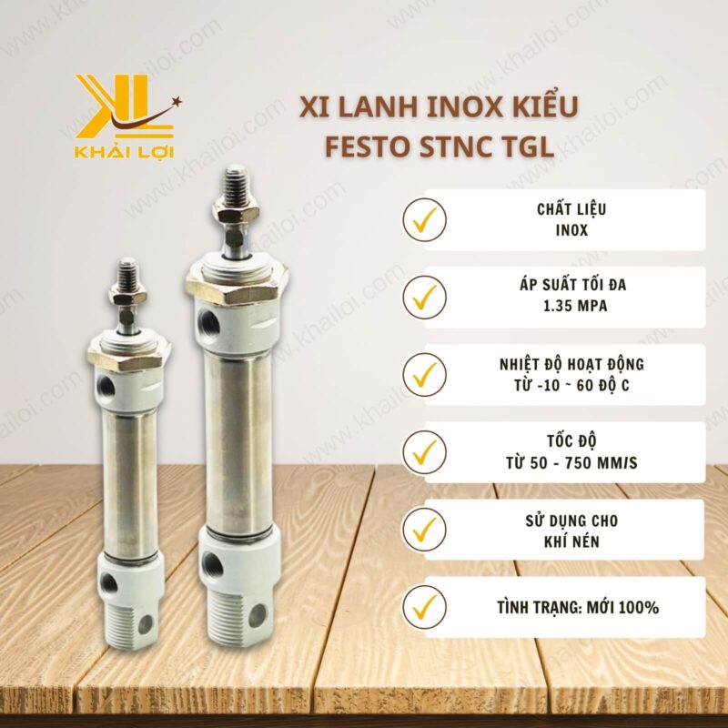 Thông số kỹ thuật Xi Lanh INOX Kiểu FESTO STNC TGL của Vật tư công nghiệp Khải Lợi