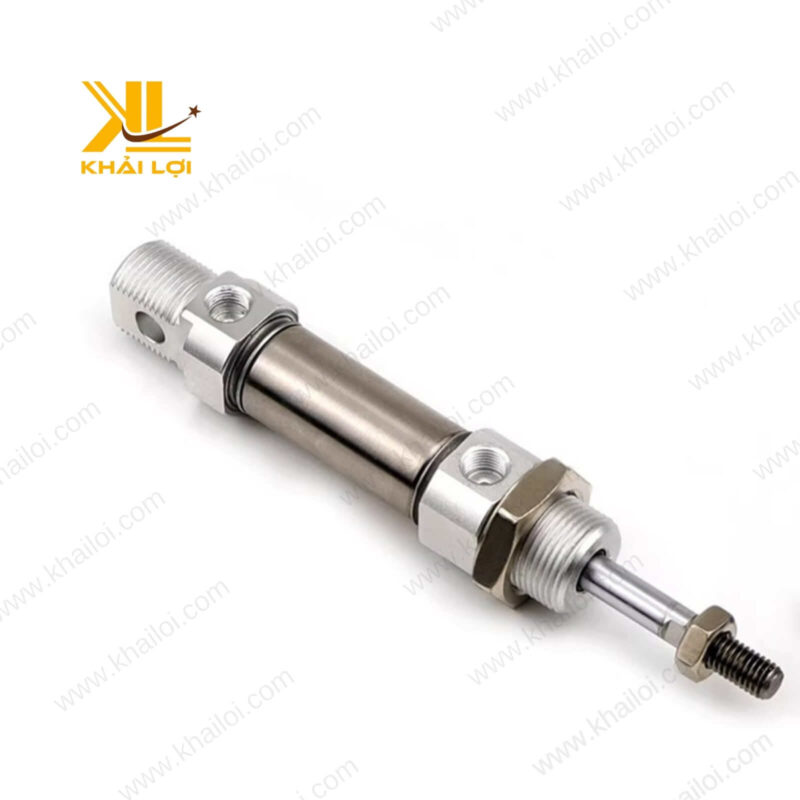Cận cảnh nắp xi lanh inox FESTO STNC TGL, thiết kế với cổng cấp khí và thoát khí hiệu quả.