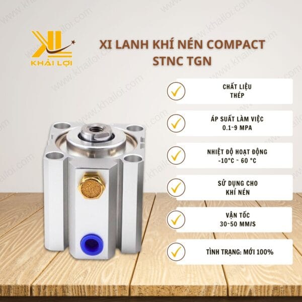 Thông số kỹ thuật Xi Lanh Khí Nén Compact STNC TGN của vật tư công nghiệp Khải Lợi.