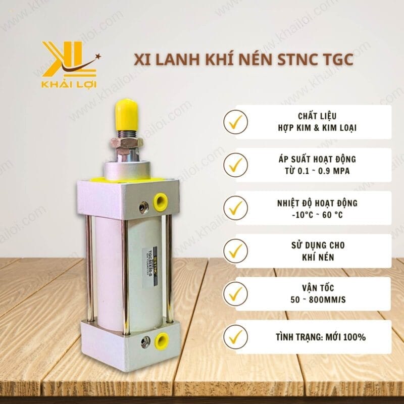 Thông số kỹ thuật Xi Lanh Khí Nén STNC TGC của Vật tư công nghiệp Khải Lợi.
