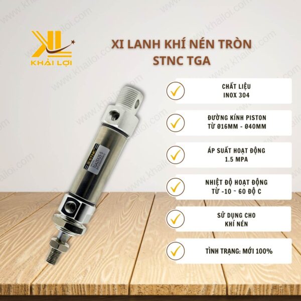 Xi Lanh Tròn INOX TGA - Ảnh 2